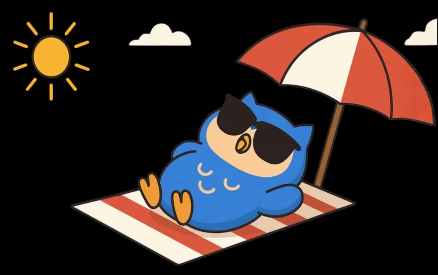 Darko sunbathing in light mode